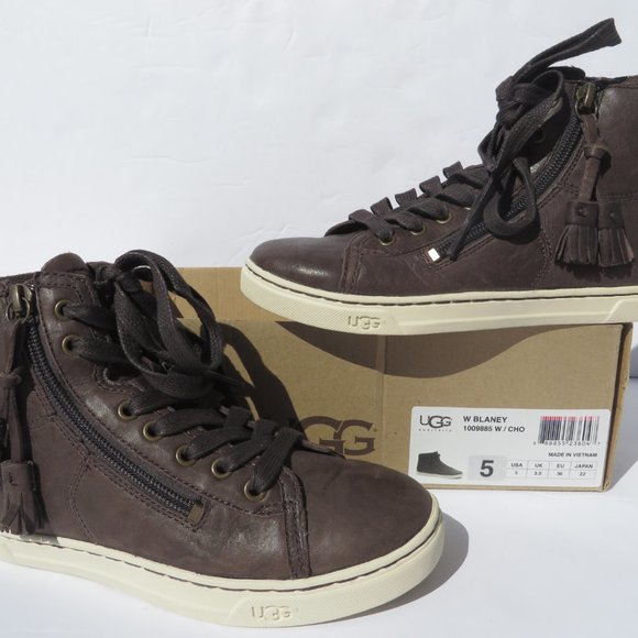 UGG Australia Sneaker Blaney Kids size 3 Tasseled High Top NEW Women 5 US EU 36 - Picture 2 of 12